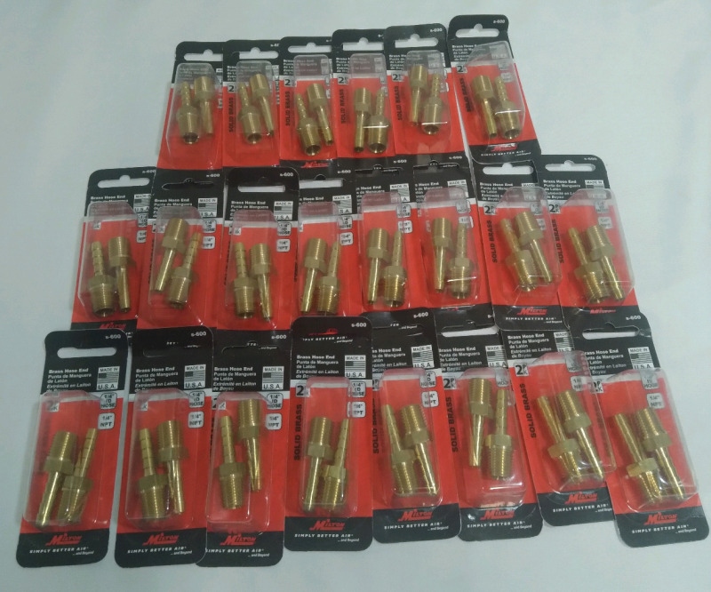 22 New Milton Solid Brass 2Pck. 1/4" Brass hose End S-600