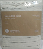 New Silk&Snow Queen Flat Sheet 100% Flax Linen