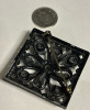 Mid Century Modern Mourning Black Rhinestone Brooch - 3