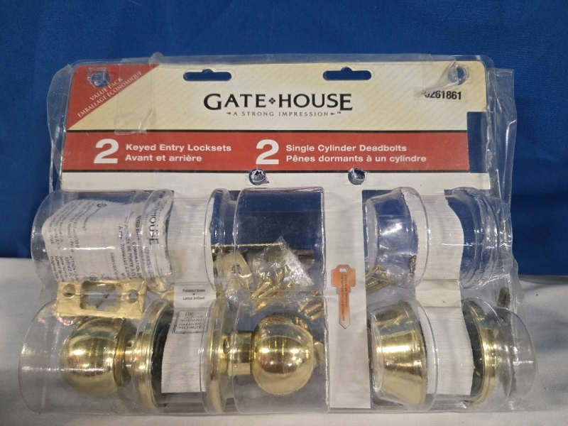 5+Pcs Gatehouse | #0261861 Keyed Entry Lockset & Single Cylinder Deadbolt | + Hardware