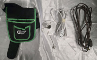 Assorted Electrician Lot | Includes Green Accent Tool Belt, Hard Wired Light Fixture Without Hardware & 2 8+Ft Extension Cords