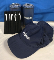 10 Pcs Holman Business Traveler Set | Inlcludes 5 Pens & Pen Pouch, 2 Snap Back Adjustable Caps & 2 Traveler Mugs 7" Tall