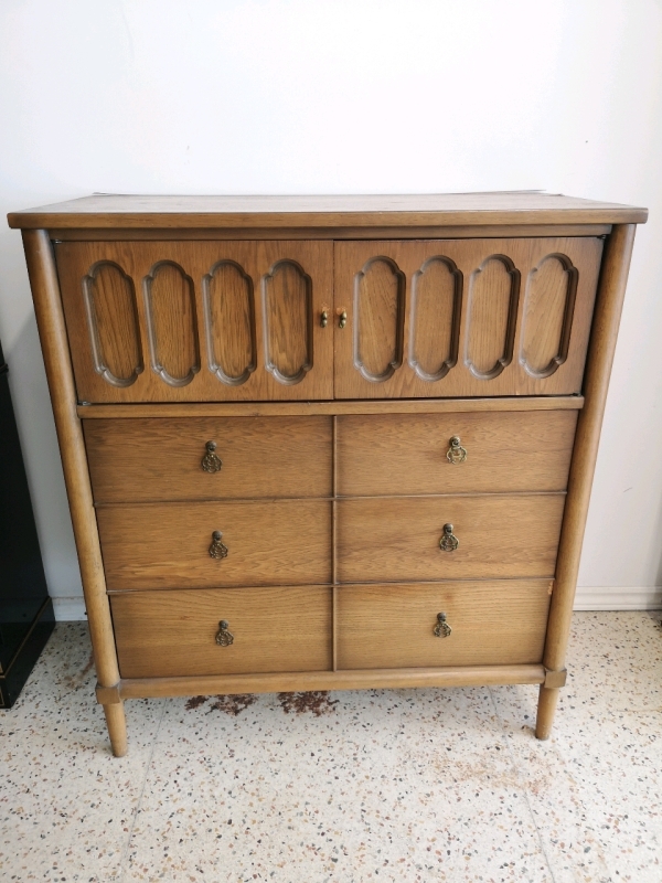 Vintage Kroehler High Boy Dresser