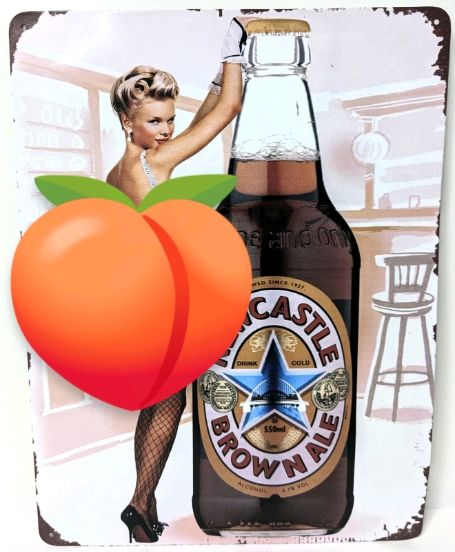 [Adults Only] New Cheeky Newcastle Brown Ale Tin Sign | 11.75" x 15.75"