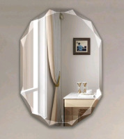 2 New | camvemex Beveled Frameless Mirrors | Decorative Wall Mounted Bathroom Silver Mirror with Diamond Edge for Over Sink Entryway (Measures 36&lsquo;&rsquo;&times;24&lsquo;&rsquo;) | * Retails For $215+ *