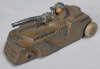 1940s Barclay Manoil Slush Military Anti-Aircraft Armored Car w/Driver . Missing front wheels - 2