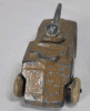 1940s Barclay Manoil Slush Military Anti-Aircraft Armored Car w/Driver . Missing front wheels - 3