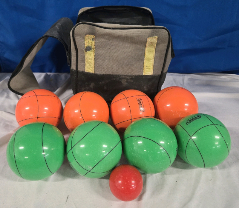 10 Pcs Bocce Ball Set | Includes ( 8 ) Regular Balls ( 1 ) Small Red Ball & Bocce Ball Carry Case