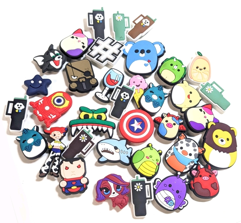 35 New Assorted Croc Charms | Squishmallows, Stanley Cups, DC Characters + | Largest 1.5" Long