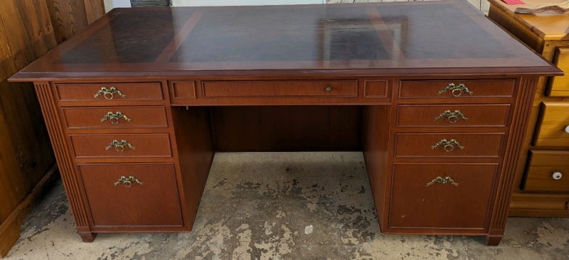 Wood Desk with Faux Birdseye Maple Tabletop