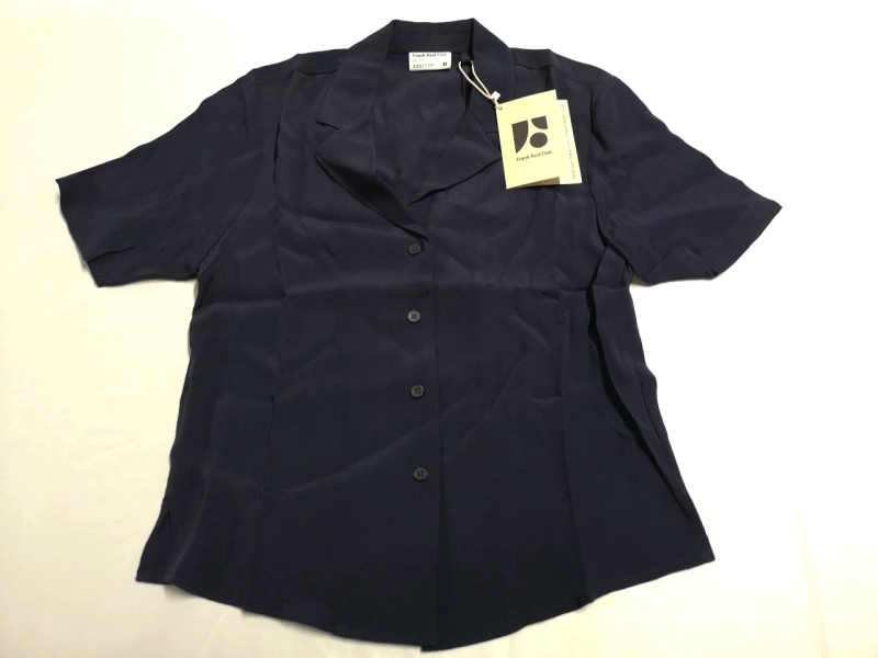 New Size XXS Frank and Oaks "The Fluid Camp Collar Blouse" in Navy retails for 89.50$