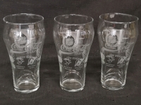 3 Coca Cola NHL Glasses - 6.25" Tall