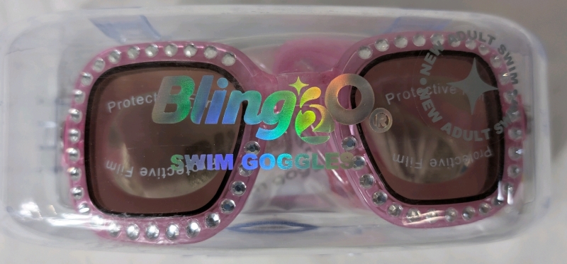 New Bling2O Adult Swimming Goggles 100% Silicone Anti Fog UV Protection Recommended 13+ Years Pizzaz Pink