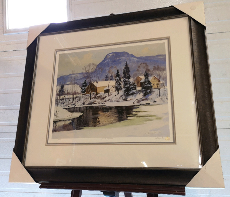 New Framed Group of Seven "Bend in The River, Piedmont" Print by Robert W. Pilot Signed & # 134/1917