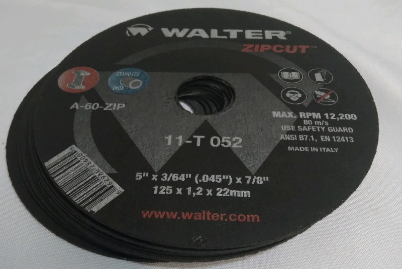 10 New Walter Zipcut 11-T 052 5"x3/64" Grinding Wheel