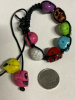 Glowing Skull Woven Drawstring Beaded Neon Skull Bracelet - 5