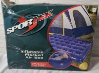 SportTek Inflatable Flocked Air Bed - Double Size - 75" x 52" x 4.5" Deflated Size - Built in Foot Pump