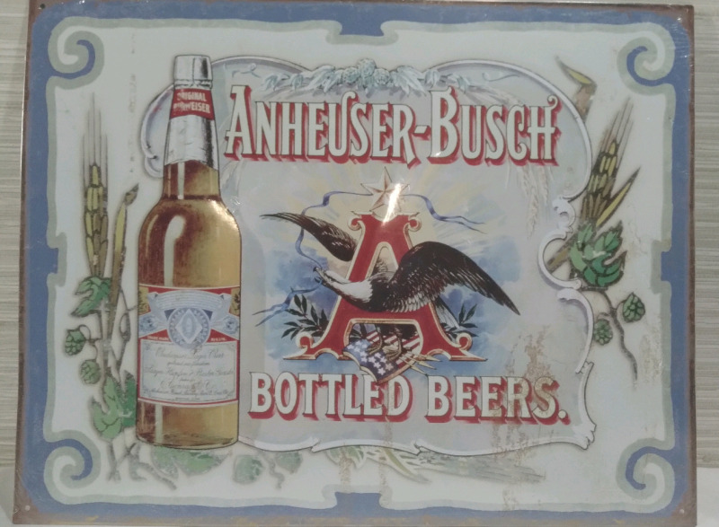 New 12x16" Metal Tin Sign Anheuser Busch Bottled Beers