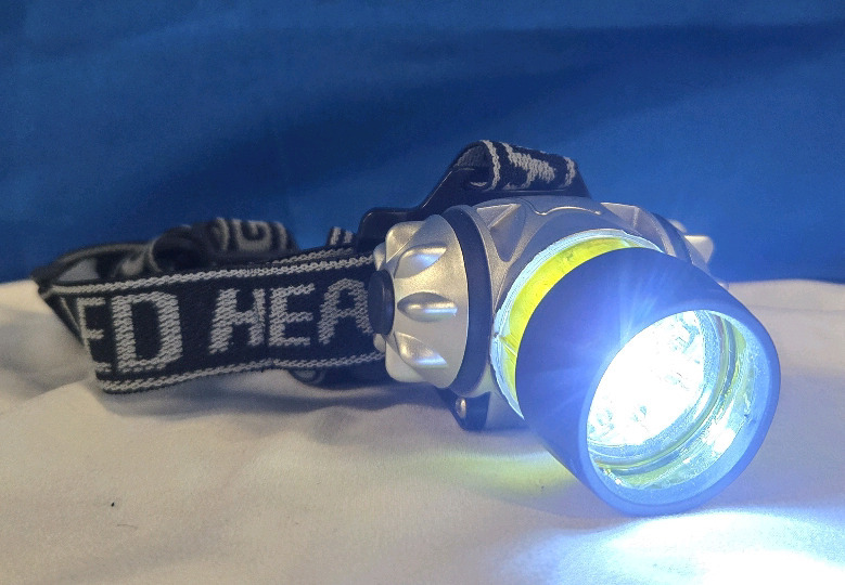 Battery Operated L.E.D Headlight W/ 4 Settings | ( 3 ) Intensity Settings &( 1 ) Flash Setting