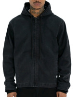 New w/Tag - Pro Club Heavyweight Denim Jacket with Hood & Zipper Front , Black . Size XL