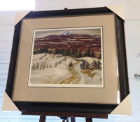 New Framed Group of Seven "Road to Chicoutimi" Print by A.Y. Jackson Signed & # 228/1917