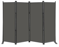 New MAYOLIAH 4 Panel Folding Privacy Screen, 6.7 ft. Wide Partition Room Divider Portable Office Walls Dividers Room Separator, Grey