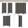 New MAYOLIAH 4 Panel Folding Privacy Screen, 6.7 ft. Wide Partition Room Divider Portable Office Walls Dividers Room Separator, Grey - 3