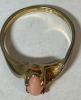 18K Gold GE Coral Ring S/A signed Size 5.5 - 5