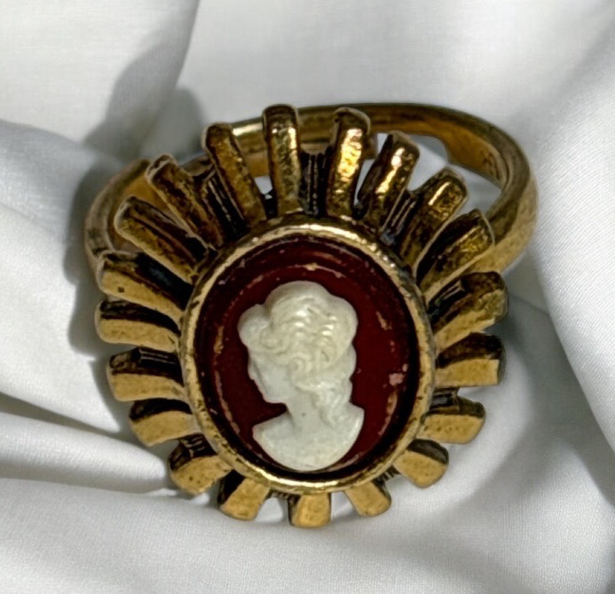 10K Gold Filled GF Cameo Ring Stamped