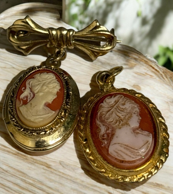 Cameo Pendant Vameo Brooch Locket