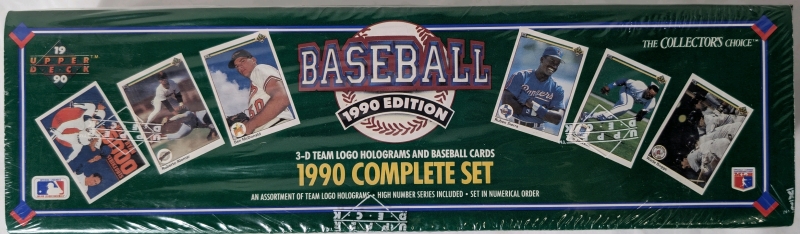 1990 Sealed Upper Deck MLB Baseball 1990 Complete Set 3-D Team Logo Holograms And Baseball Cards