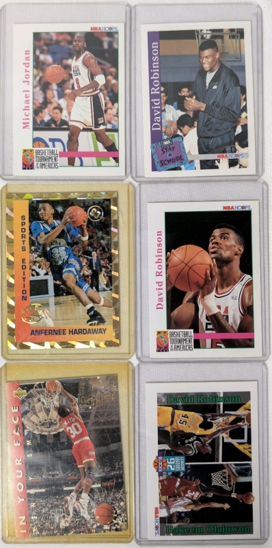 1992 Various NBA Basketball Cards 6 Count . Michael Jordan , David Robinson