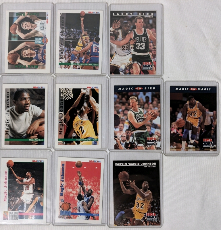 1992 SkyBox Lot Of NBA Basketball Larry Bird & Magic Johnson Cards 10 Cards