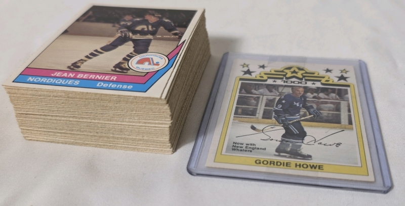 1977-78 O-Pee-Chee WHA Complete 66 Card Set Including 1000 Goal Gordie Howe Card , Complete Set #1 - #66