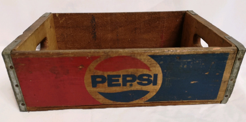 Wooden PEPSI Crate - 18.5"L x 12"W x 5.5"H