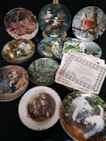 22 Collector Plates - Kittens, Birds, Norman Rockwell+