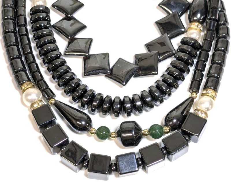 4 Fantastically Shiny Hematite Necklaces | Up to 17" Long