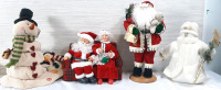 4 Christmas Figurine Decorations, Tallest Figure being 17&frac12;", Has Some Wear and Tear But Otherwise in Good Condition