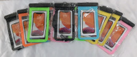 Lot of 12 Universal Waterproof Phones Cases In Different Colors, 9"X4&frac12;"