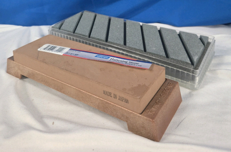 2 Pcs | Norton Flattening Stones ( 1 ) 220 Grit Water Stone ( 1 ) Made In Japan ( Appears To Be For Honing ) | Lagrest Block Measures 9.5" x 3.5" x 1.5"