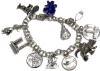 Fully Loaded Sterling Silver Charm Bracelet w 11 Charms incl Mickey Mouse, Articulated Hula Girl, Toronto City Hall + | 7" Long - 3
