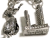 Fully Loaded Sterling Silver Charm Bracelet w 11 Charms incl Mickey Mouse, Articulated Hula Girl, Toronto City Hall + | 7" Long - 6