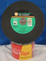 2 Pcs | Tool Lot | New Bench Mark Masonry Cutting Wheel 7" x ⅛" x ⅝" / 8600 RPM Max | & CanTech Red Multi-Purpose Duct Tape