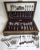 Assorted Plated Silverware incl Rogers Bros, Girl Guides of Canada, Tommee Tippee, Rolex Bucherer in Rogers Bros Silver Theatre Chest + Additional Haddon Hall Silverware Chest