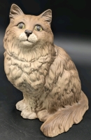 Rare Large Beswick England 1867 Matte-Painted Long-Haired Cat Figurine | 8.5" Tall