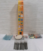 Lot of Arts & Crafts Supplies, Including 21 Different Size Paint Brushes, Two DIY Wind Chime Sets & 13 Educational Posters Measuring 17"X22"