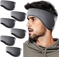 7 New Gray Fleece Ear Warmer Headbands | 6" Diameter x 4.75" at Widest | One Size Fits Many