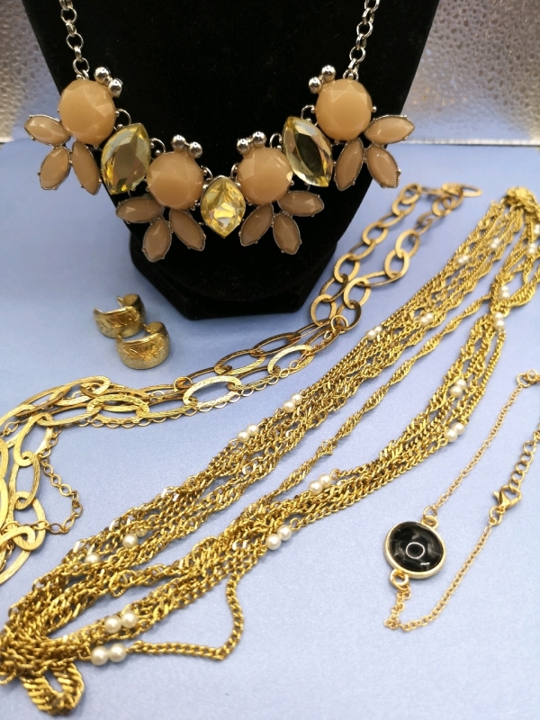 Glorious Gold Tone Necklaces + Earrings & Bracelet