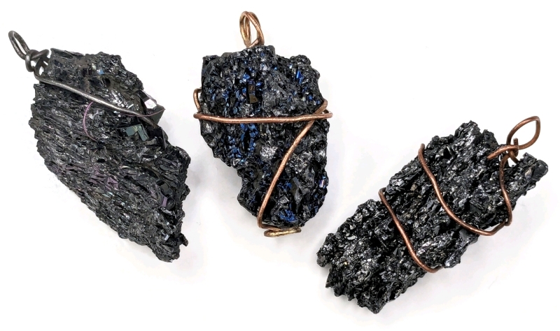 3 Fantastic Hand Wire-Wrapped Stones Sourced Locally in Niagara | incl Natural Carborundum | 1.5" Long Approx Ea