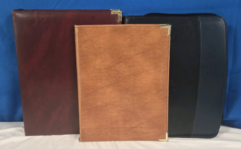 3 pcs | Leather Like Binder / Portfolios | Largest Measures 13.5" x 10.5" x 2"